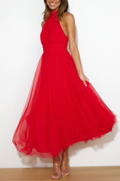 Jael - Elegant Mesh A-Line Evening Dress