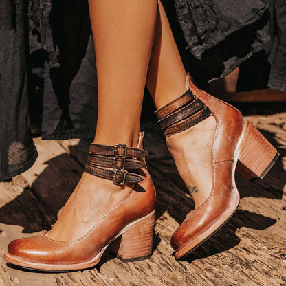 Ever - Women’s Round Toe Chunky Heels