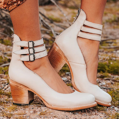 Ever - Women’s Round Toe Chunky Heels