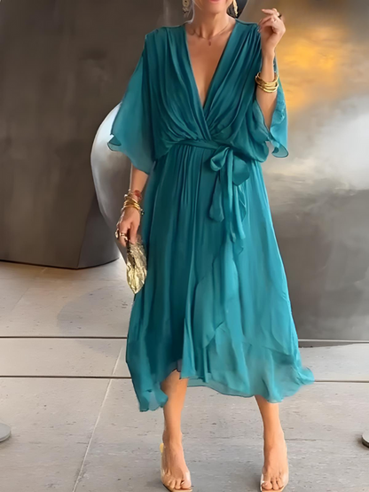Alicea - Elegant Irregular Summer Maxi Dress