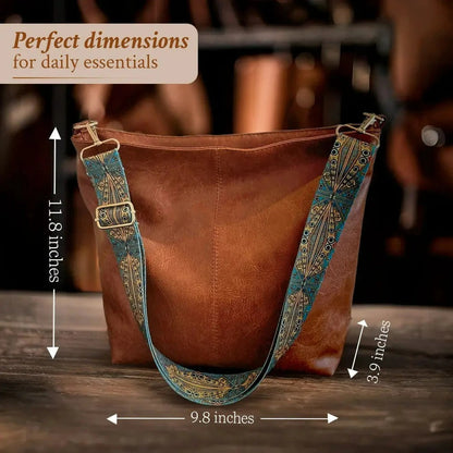 Alexis - Vintage Leather Bucket Bag for Daily Use