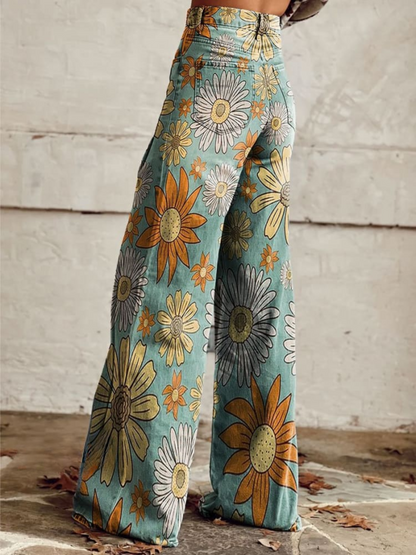 Macy - Floral Happiness Flare Pants