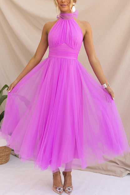 Jael - Elegant Mesh A-Line Evening Dress