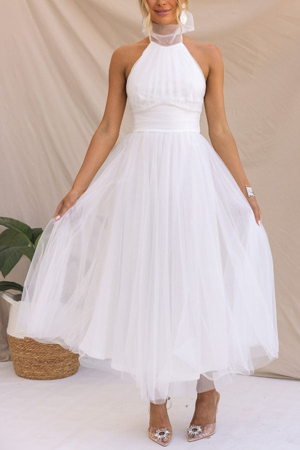 Jael - Elegant Mesh A-Line Evening Dress
