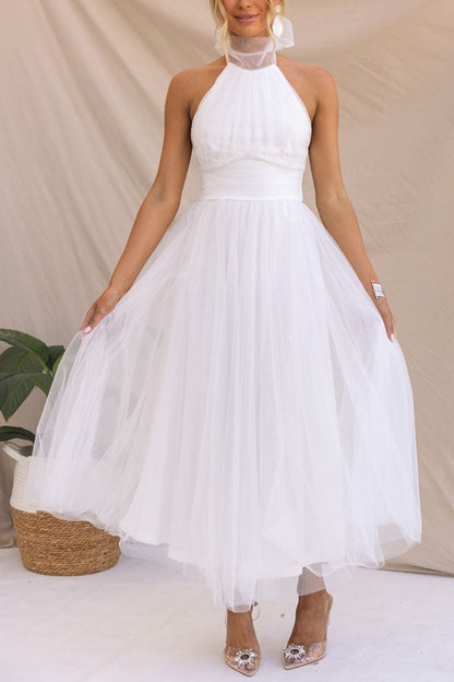 Jael - Elegant Mesh A-Line Evening Dress