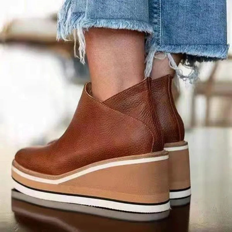 Xanthe - Trendy Women’s Wedges Ankle Boots