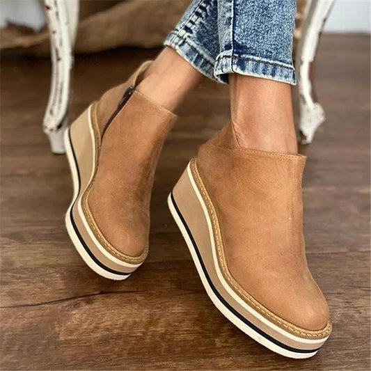 Xanthe - Trendy Women’s Wedges Ankle Boots