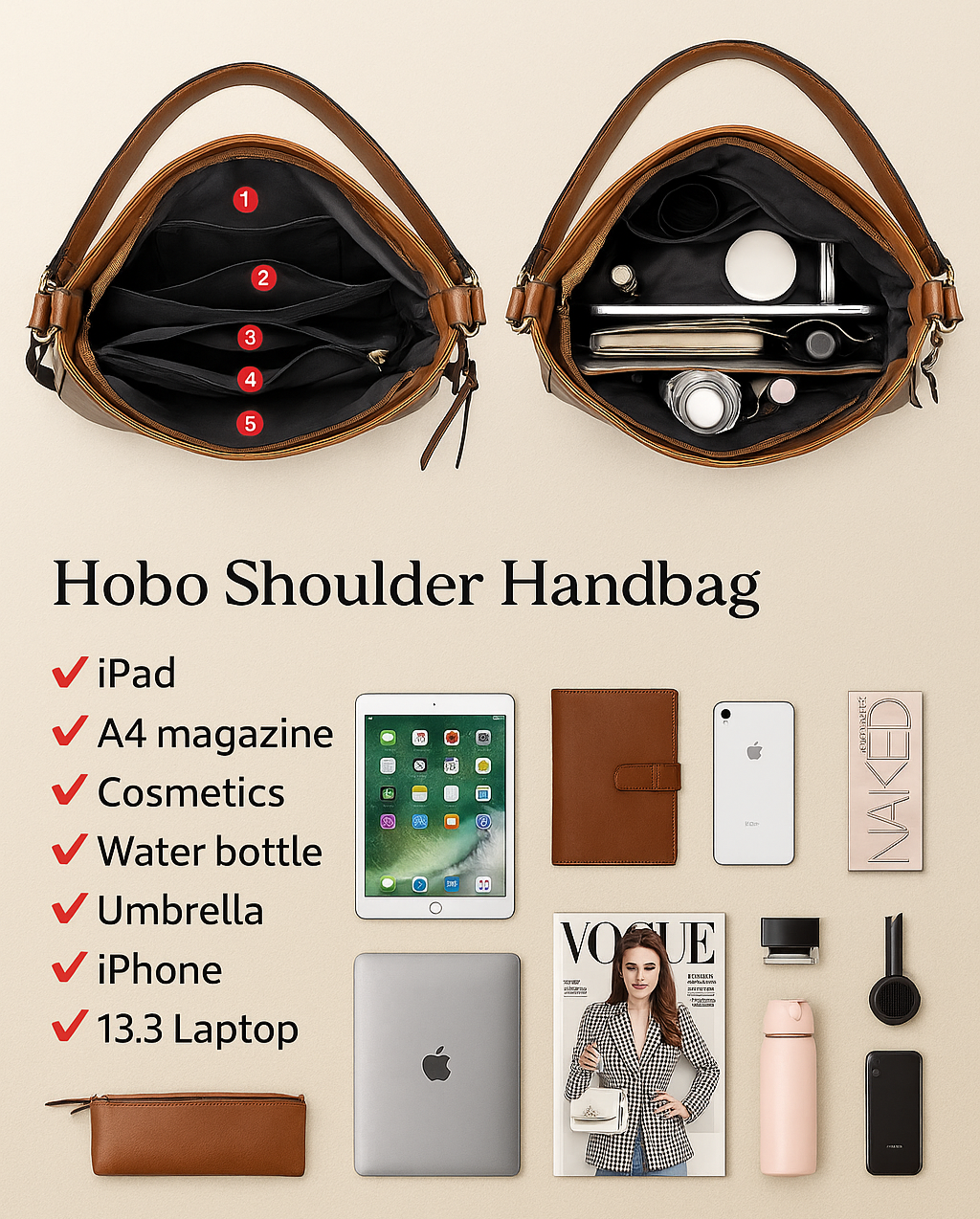 Blakely – Luxury Leather Hobo Handbag