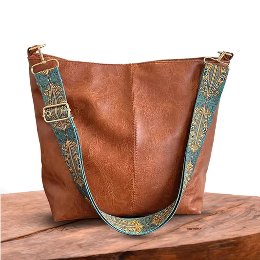 Alexis - Vintage Leather Bucket Bag for Daily Use