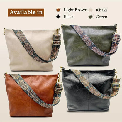 Alexis - Vintage Leather Bucket Bag for Daily Use