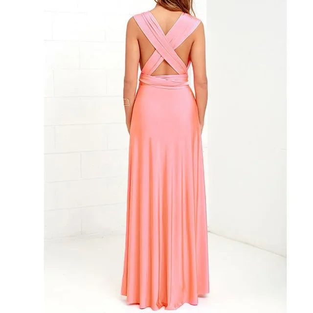 Lacie - Stylish Infinity Bridesmaid Floor-Length Dress