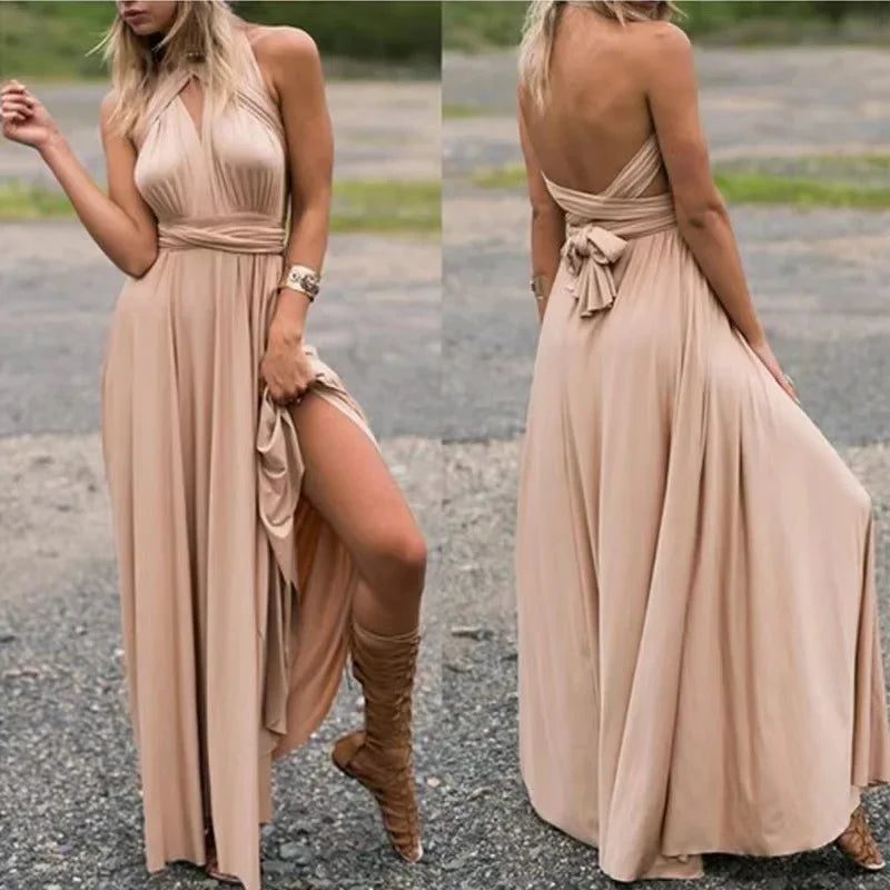 Lacie - Stylish Infinity Bridesmaid Floor-Length Dress