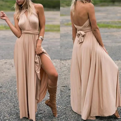 Lacie - Stylish Infinity Bridesmaid Floor-Length Dress