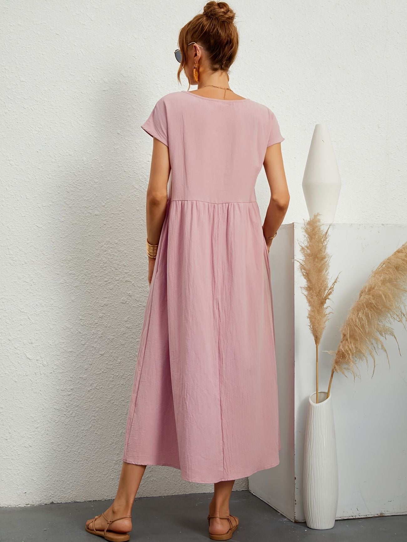 Kimber - Casual O-Neck Midi Dress