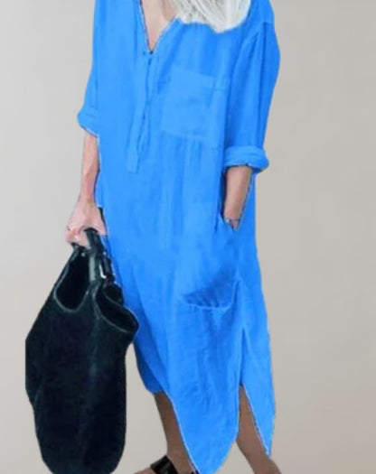 Aubrey - Casual Pocket Shirt Style Dress