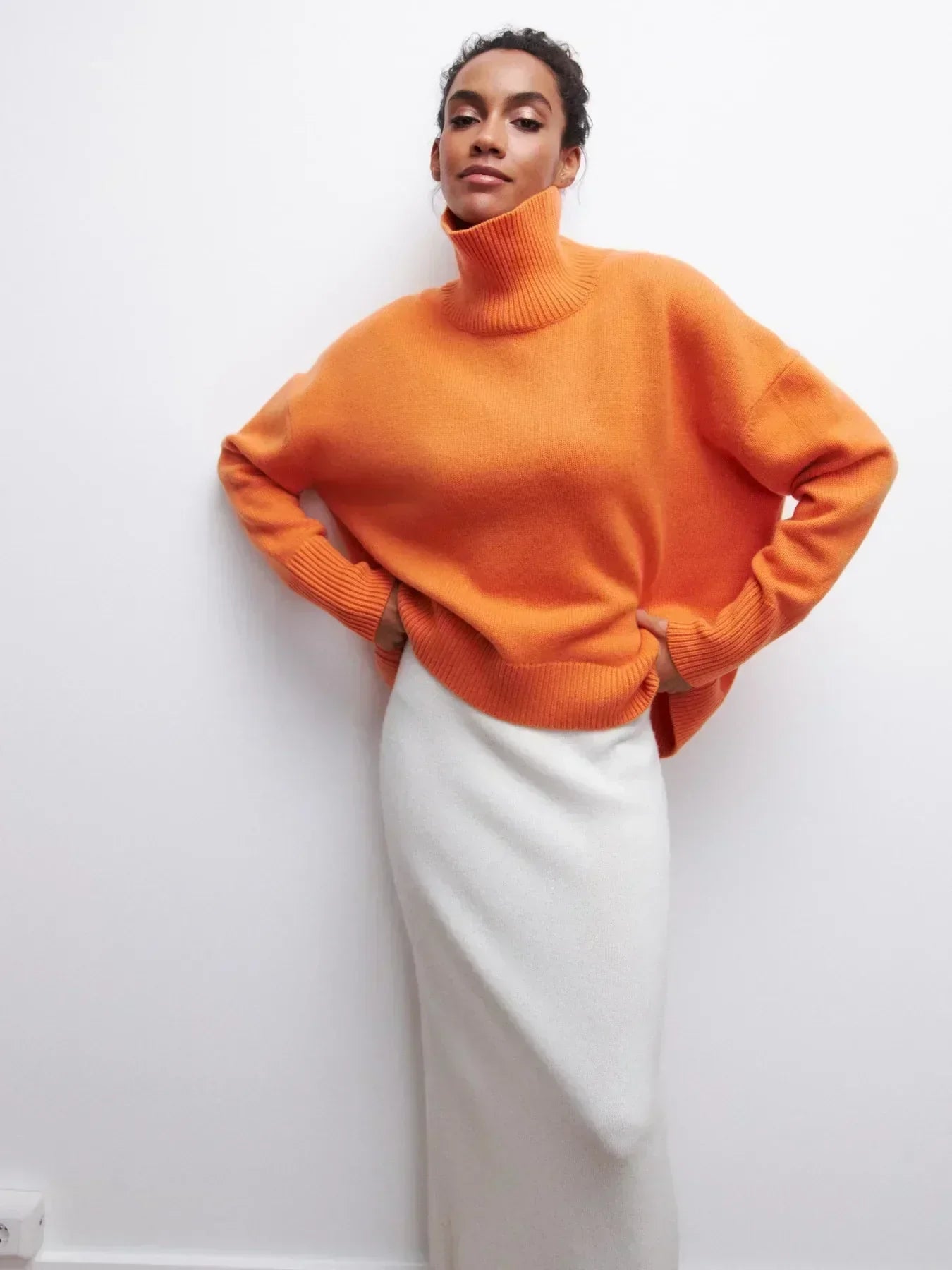 Eden - Elegant Oversized Turtleneck Knit Sweater