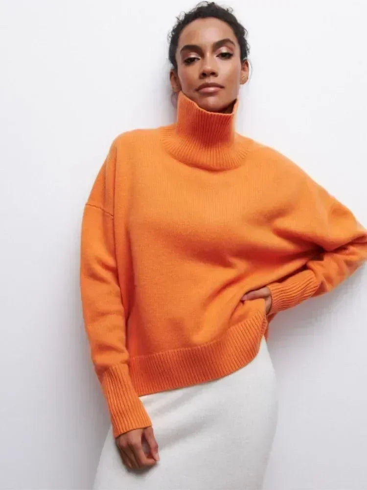 Eden - Elegant Oversized Turtleneck Knit Sweater