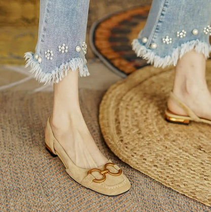 Riley - Elegant Orthopedic  Square Heel Sandals