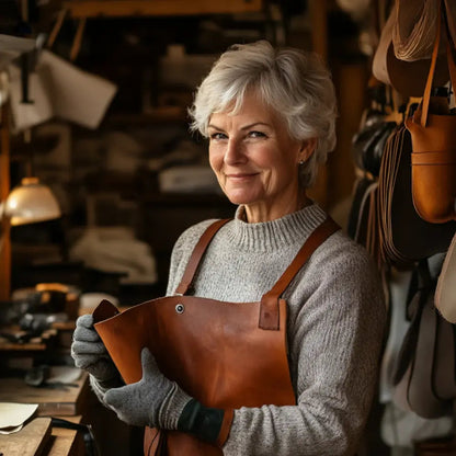 Anna - Chic Leather Bag with Kiss-Lock Closure
