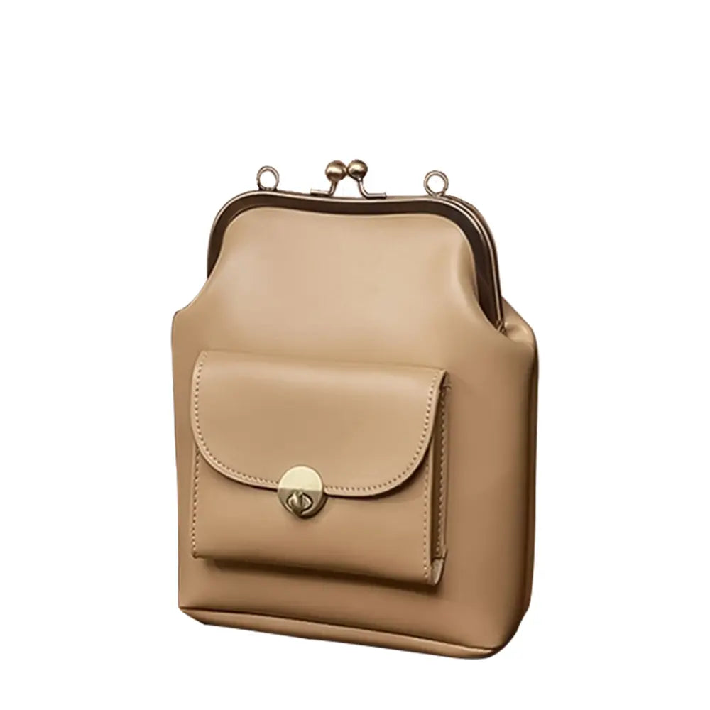 Anna - Chic Leather Bag with Kiss-Lock Closure