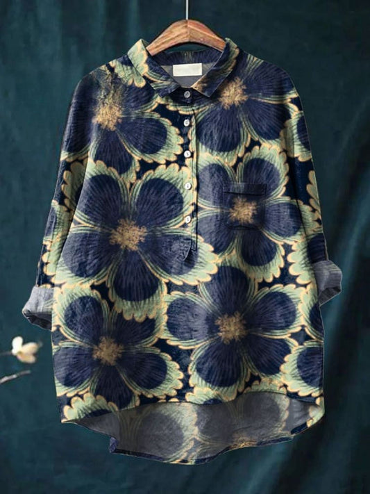 Ruby - Casual Vintage Floral Print Shirt