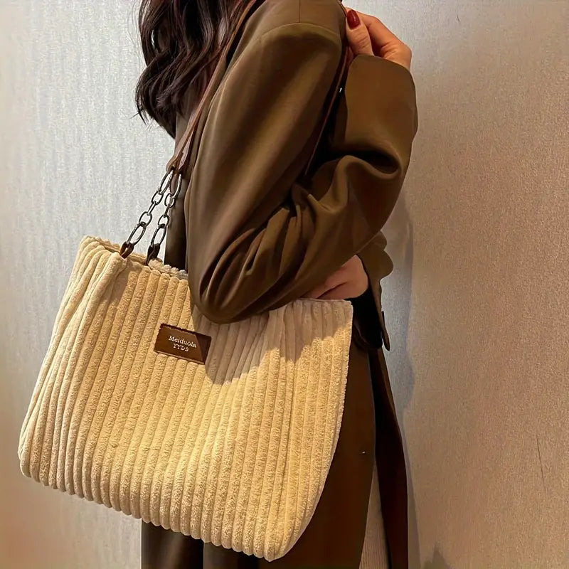 Onyx - Large Capacity Corduroy Tote Bag