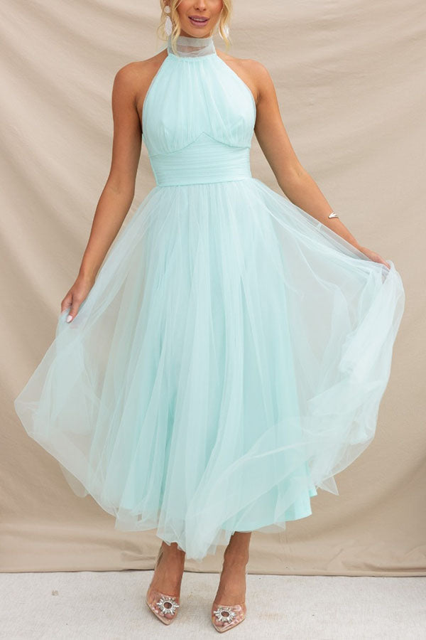 Jael - Elegant Mesh A-Line Evening Dress