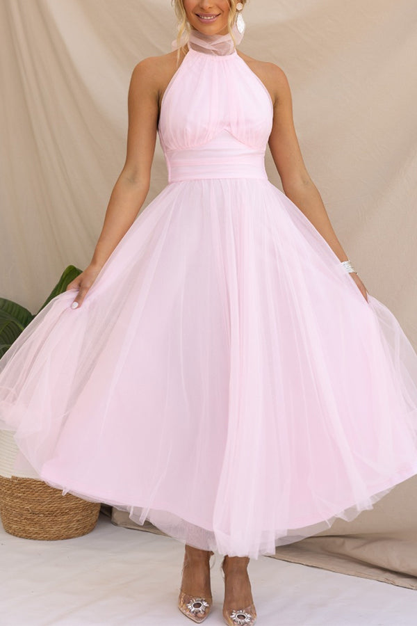 Jael - Elegant Mesh A-Line Evening Dress