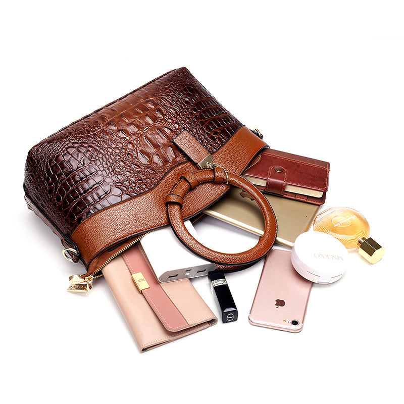 Oriana - Retro Gradient Crocodile Handbag