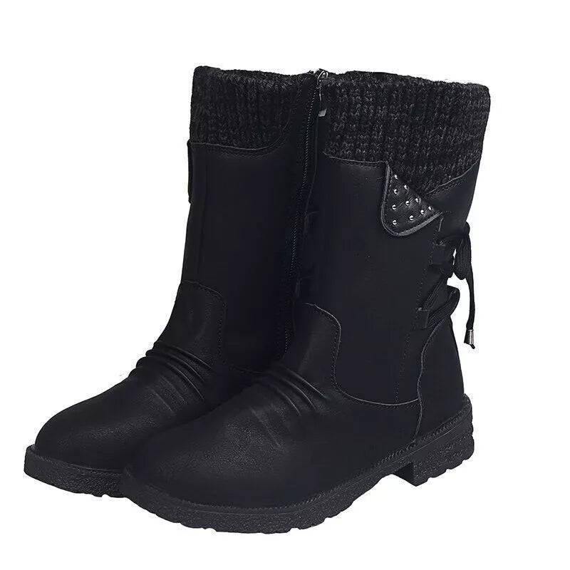 Svea - Retro Thick Heel Winter Boots