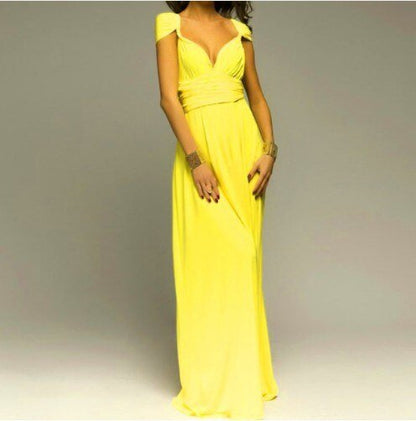 Henley - Vibrant Strapped V-Neck Long Gown